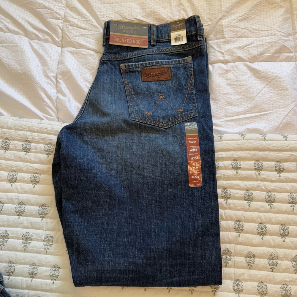 Wrangler Men's Retro Relaxed Boot Jeans - Dark Blue 38x 36